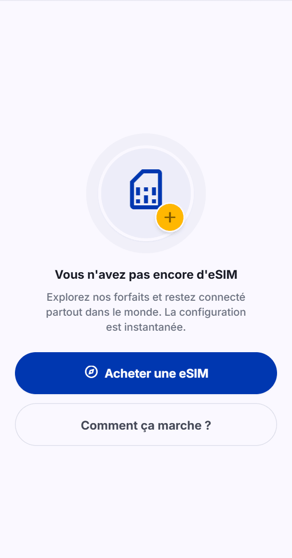 Écran Acheter une eSIM